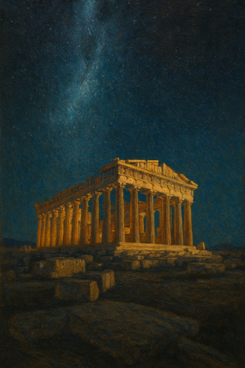 Parthenon Under the Stars